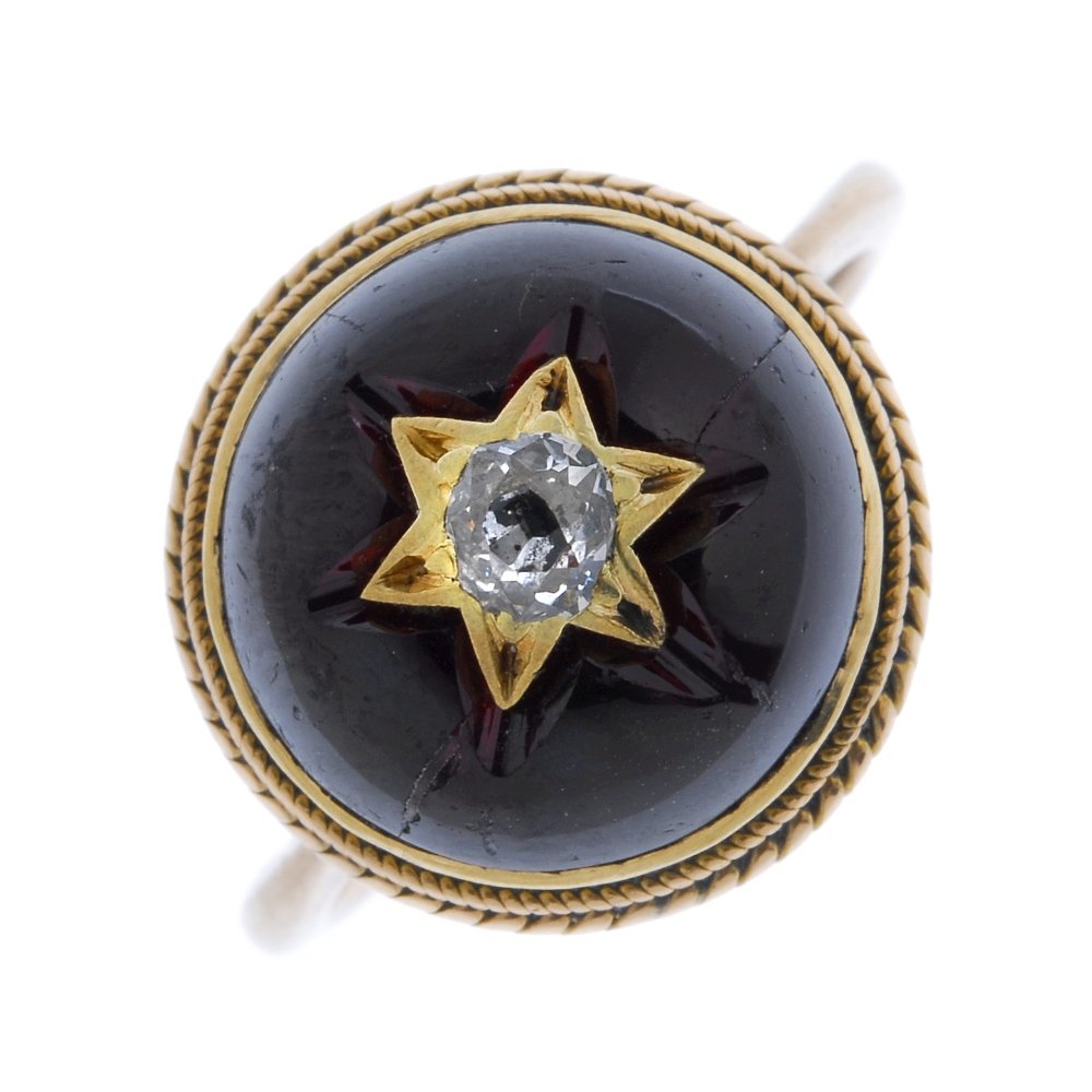 An early 20th century 9ct gold diamond and garnet dress (1 of 4)