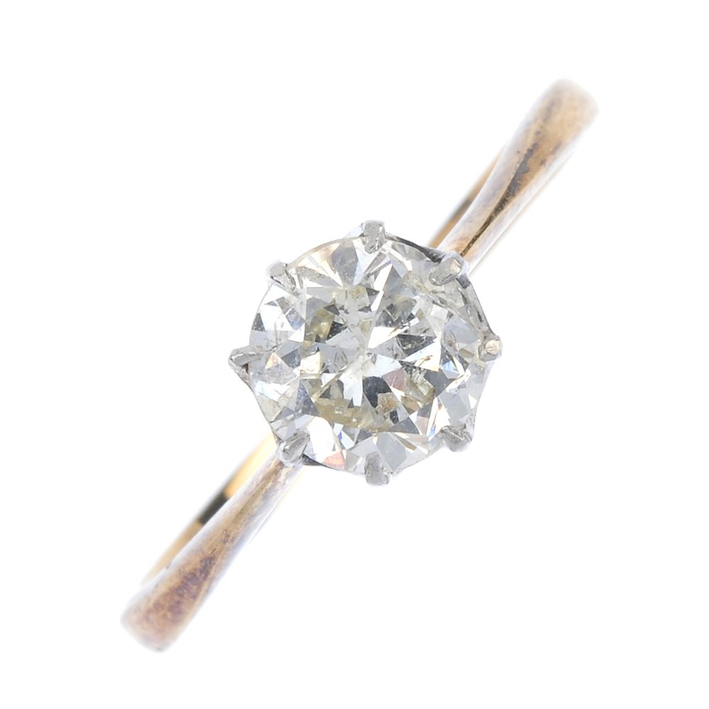 A diamond single-stone ring. (1 of 4)