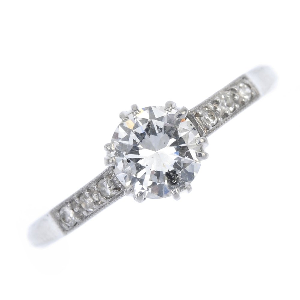 A diamond single-stone ring. (1 of 4)