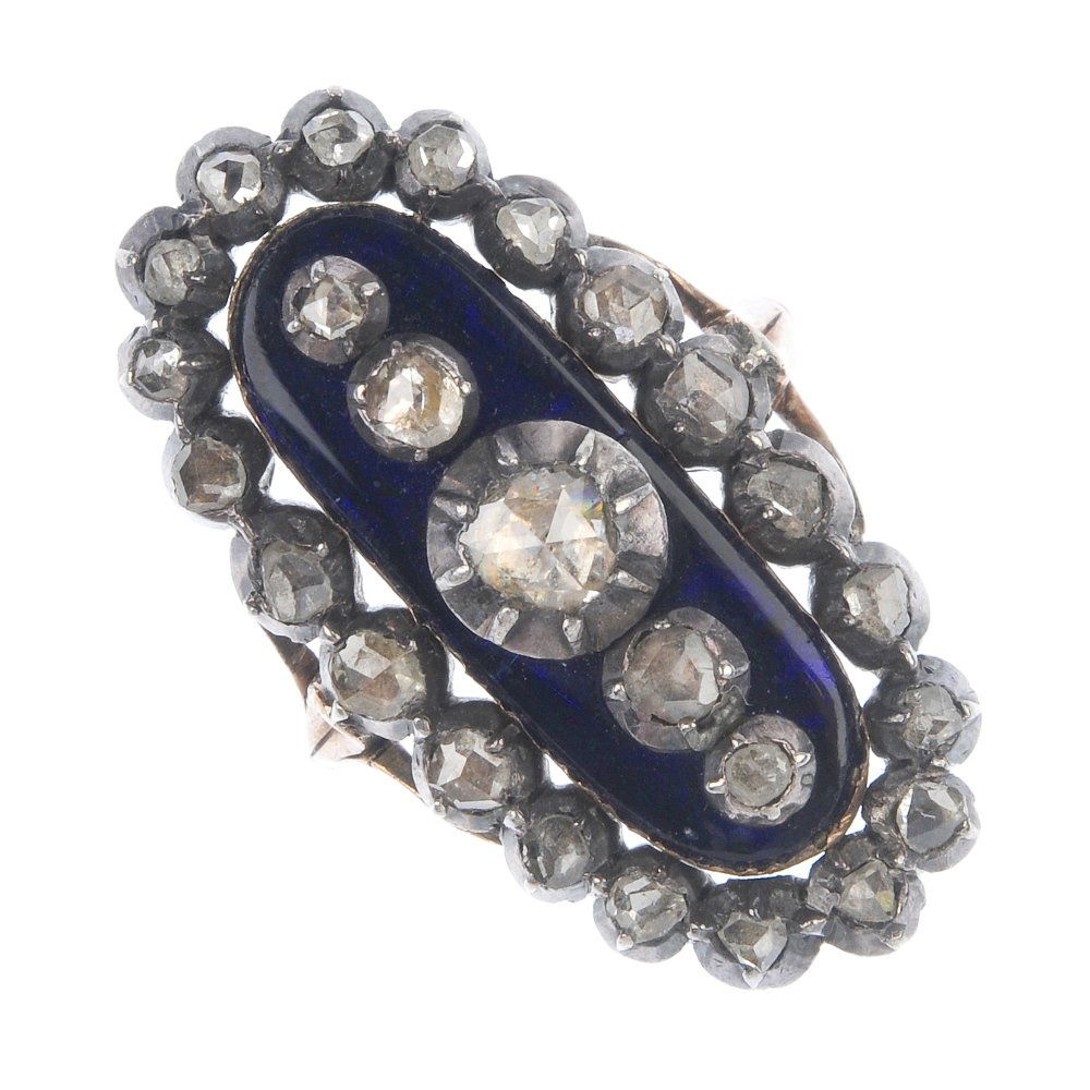 An early Victorian enamel and diamond ring. (1 of 4)