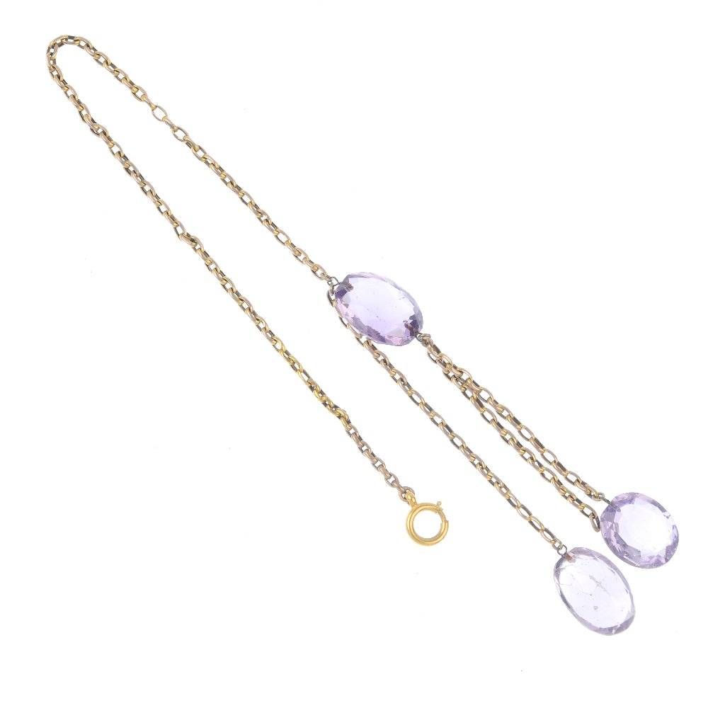 An early 20th century 9ct gold and amethyst necklace. (1 of 3)