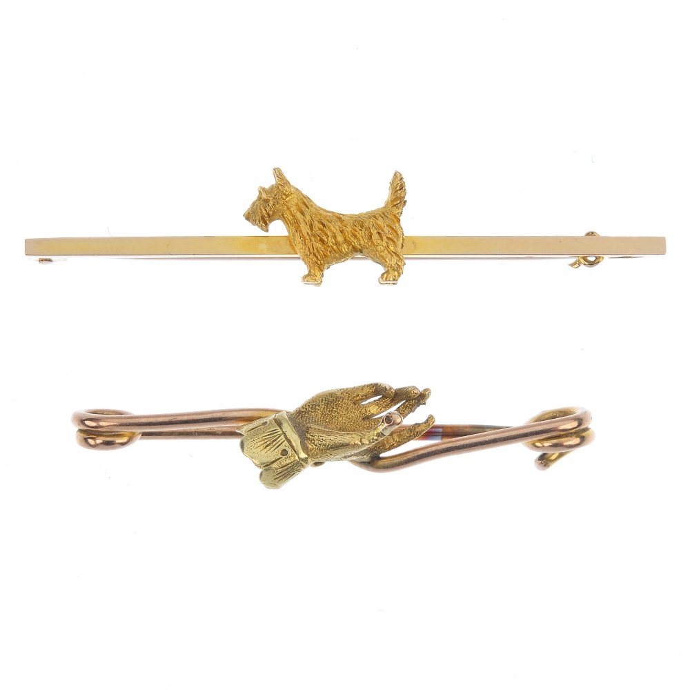Two early 20th century novelty bar brooches. (1 of 1)