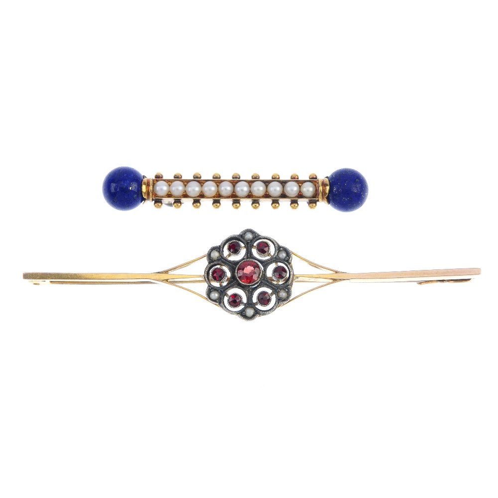 Two late 19th to early 20th century gold gem-set (1 of 2)