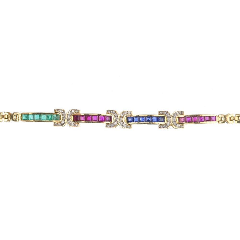 A diamond and gem-set bracelet. (1 of 3)