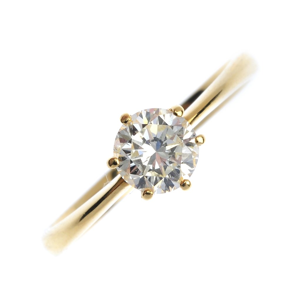 A diamond single-stone ring. (1 of 3)