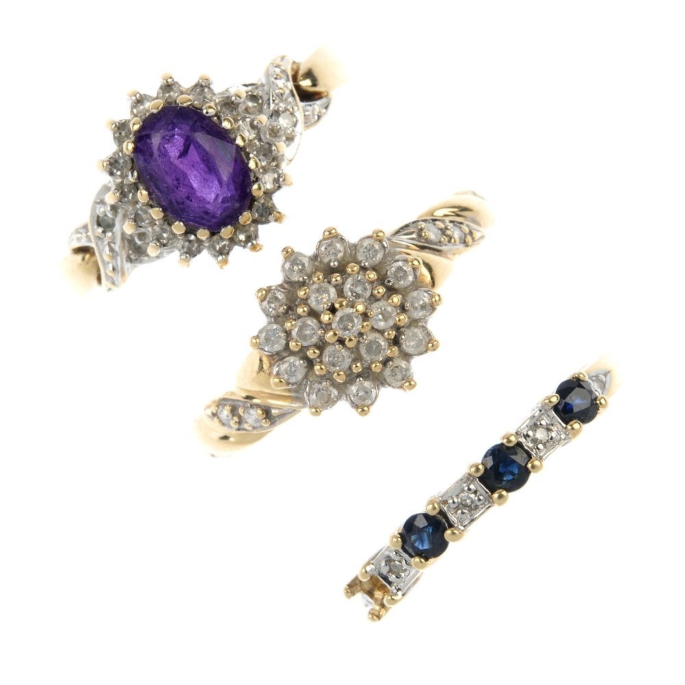 A selection of three gem-set rings. (1 of 3)
