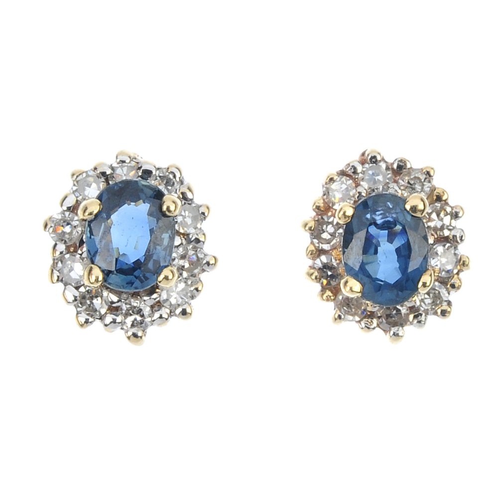 A selection of four pairs of gem-set earrings. (1 of 3)