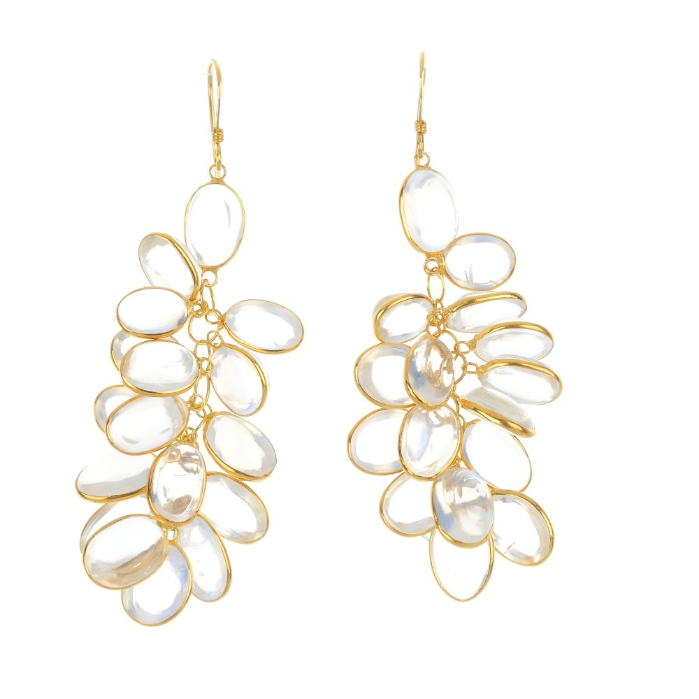 A pair of moonstone earrings. (1 of 2)