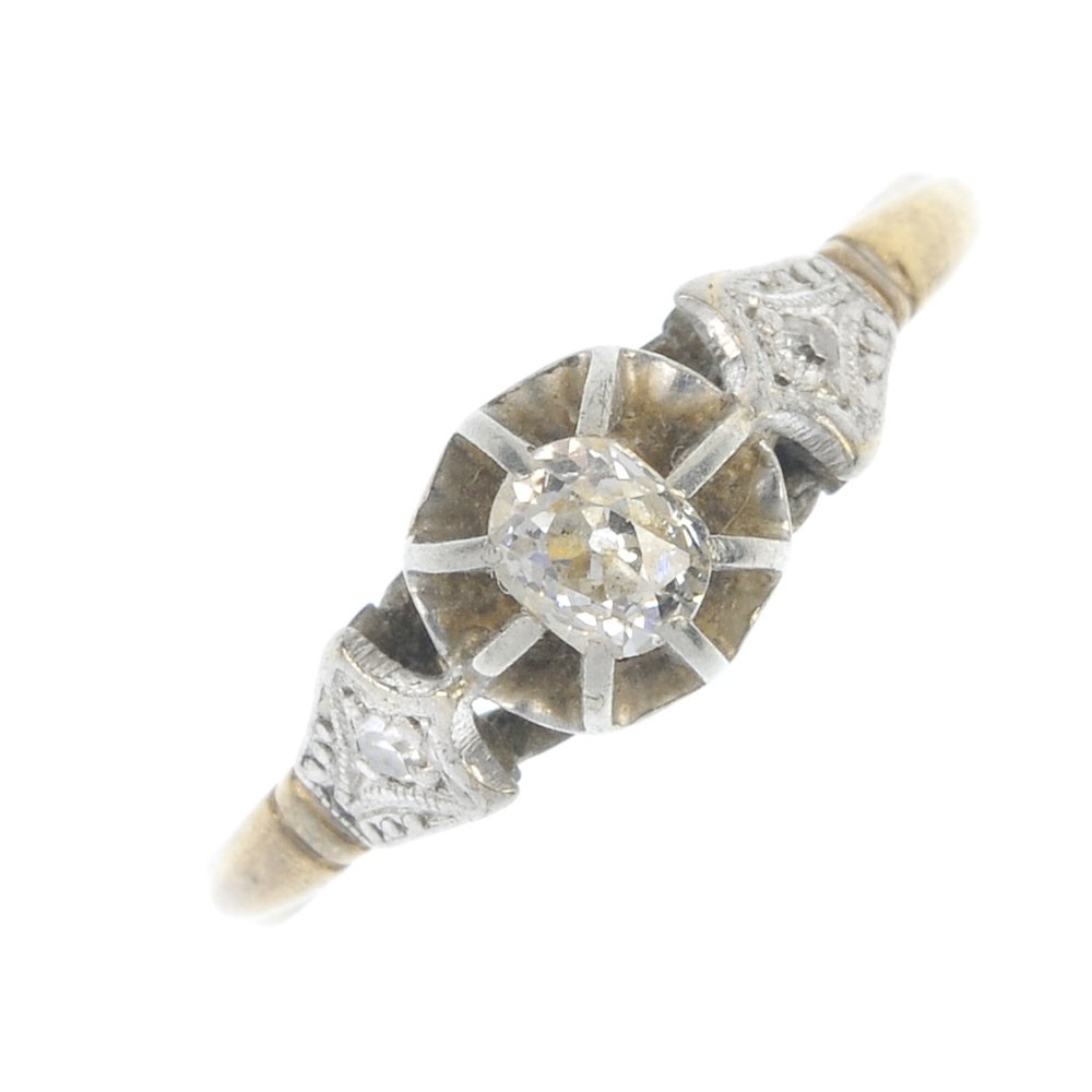 A diamond single-stone ring. (1 of 4)