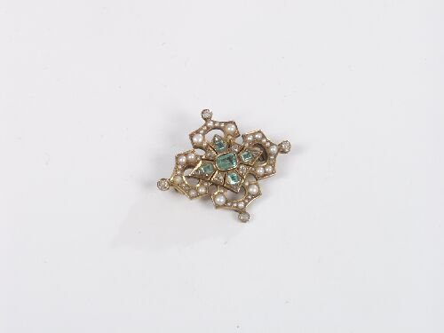 Edwardian, gemset gold brooch of quatre