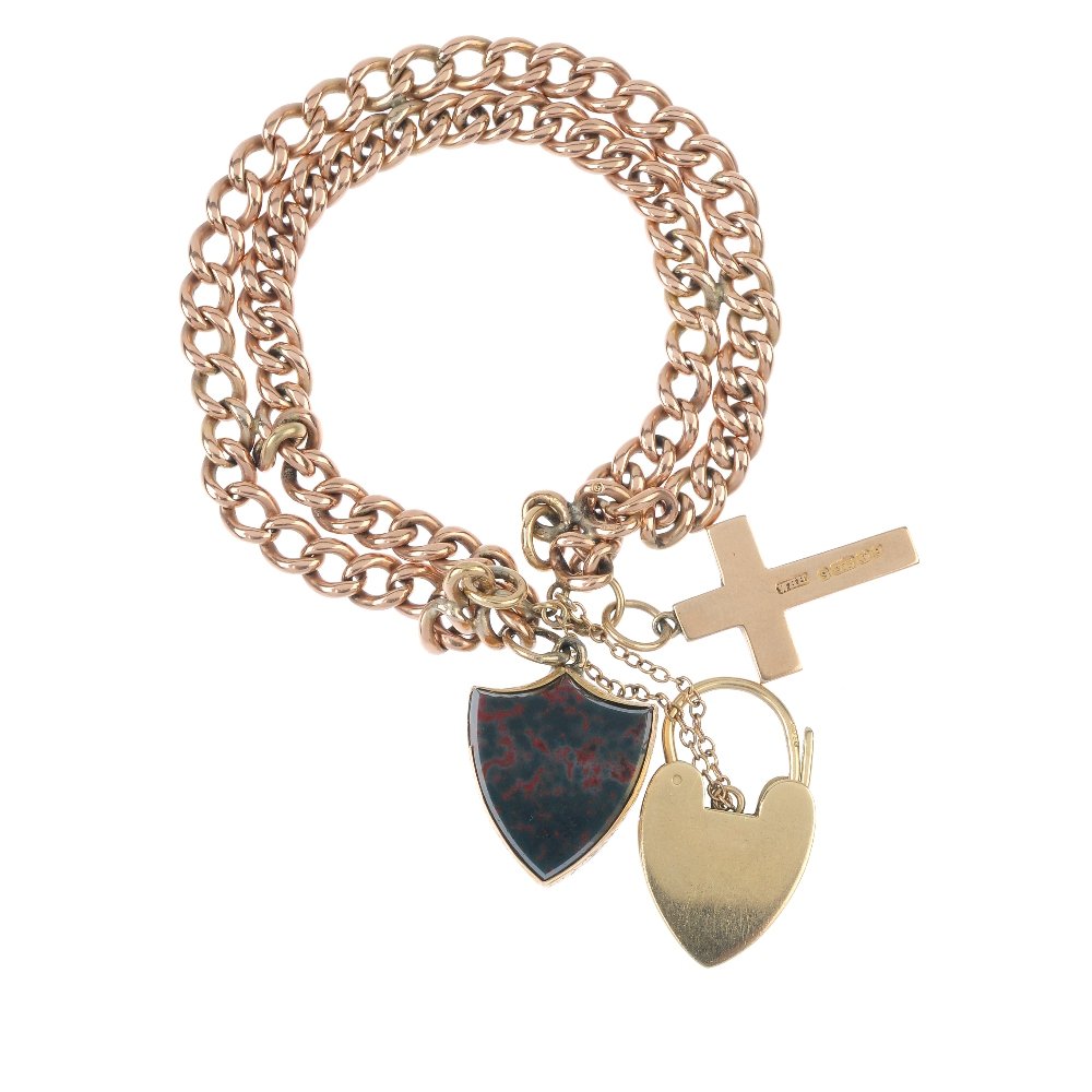 An early 20th century 9ct gold belcher-link bracelet. (1 of 3)