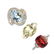 A selection of three 9ct gold diamond and gem-set