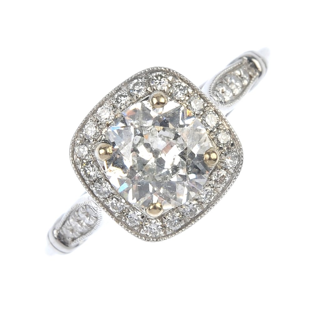 A diamond single-stone ring. (1 of 2)