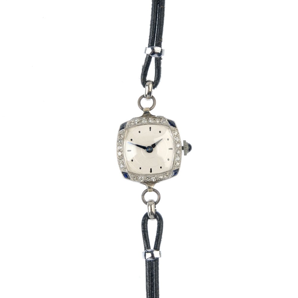 A lady's sapphire and diamond manual wind cocktail (1 of 4)