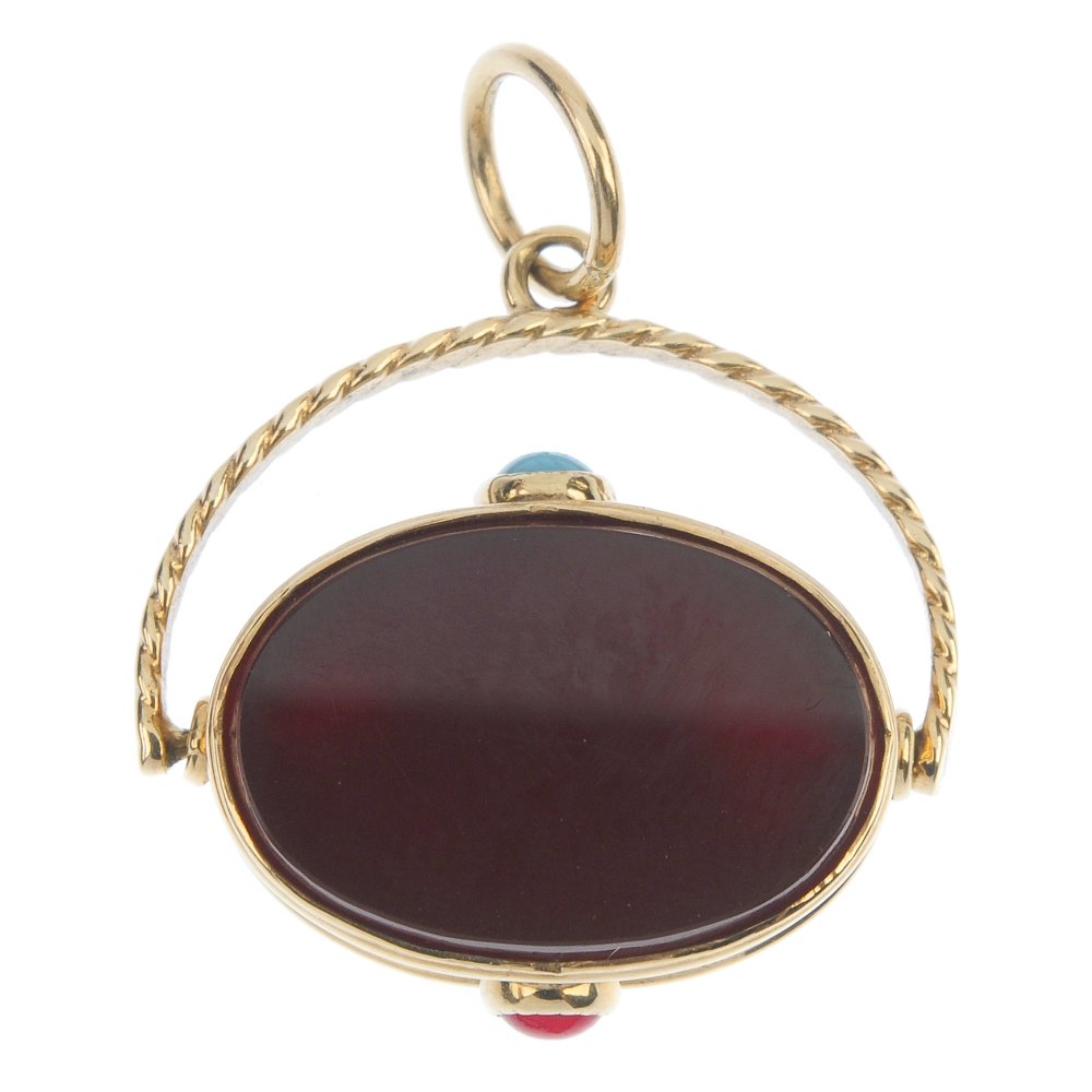 A 9ct gold swivel fob. (1 of 2)