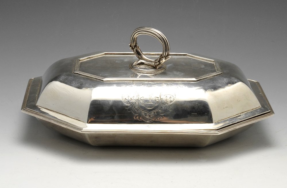 A George III silver entree dish and cover. (1 of 6)