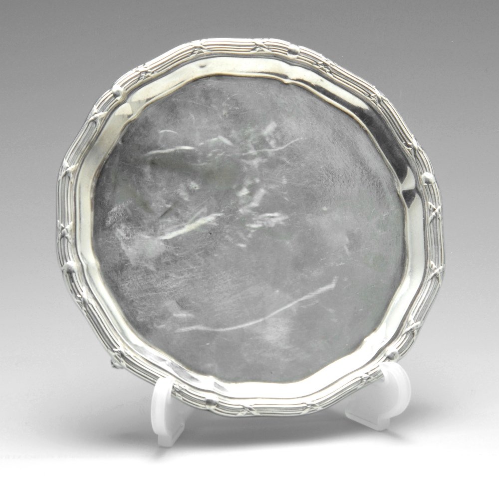 A George V silver salver. (1 of 6)