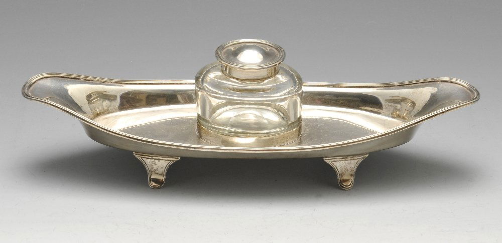 An early 20th century silver inkstand & a silver (1 of 7)