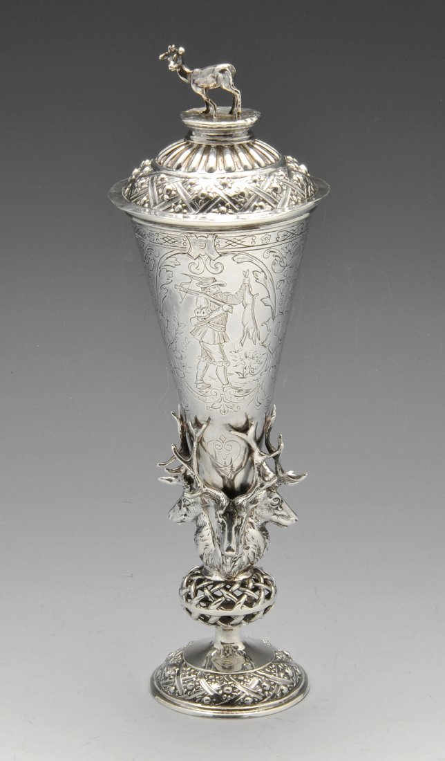 A late nineteenth century imported silver hunting cup (1 of 6)