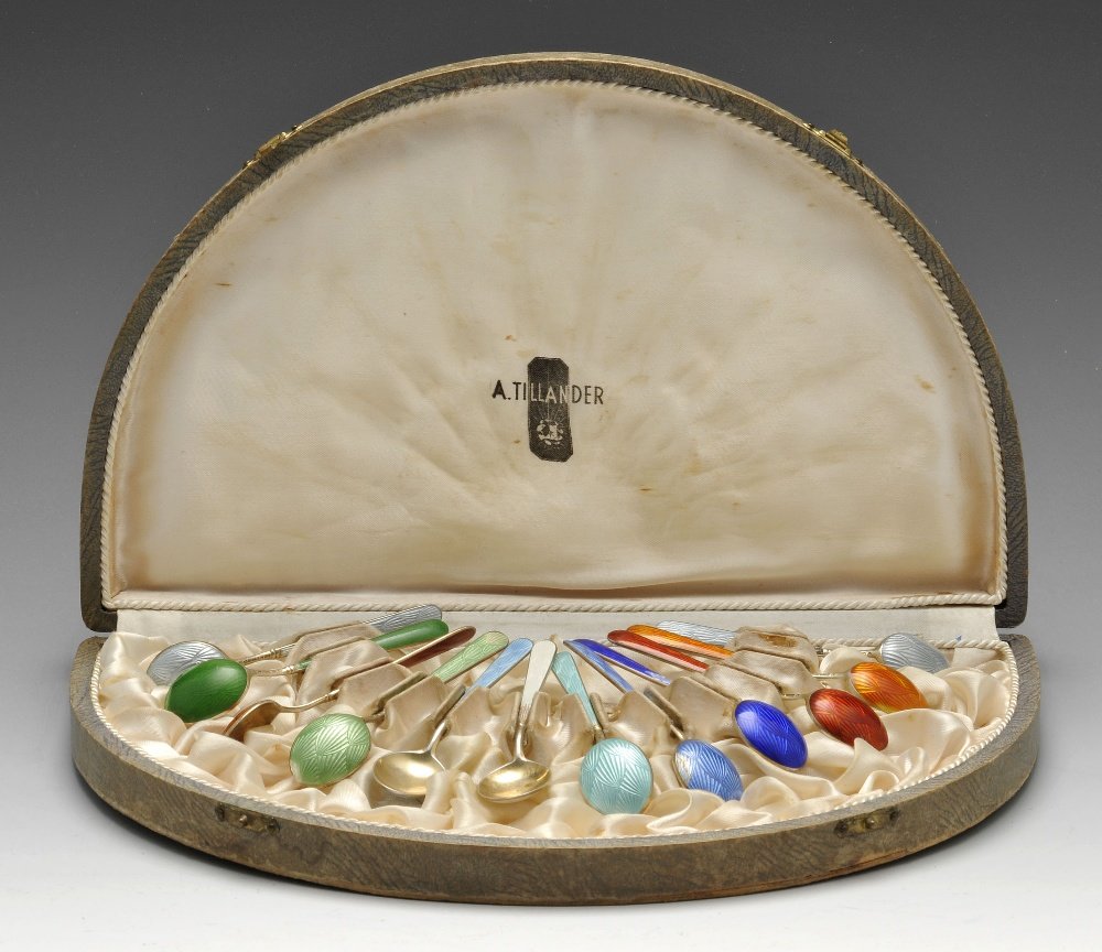 A cased set of twelve late nineteenth century Swedish (1 of 4)