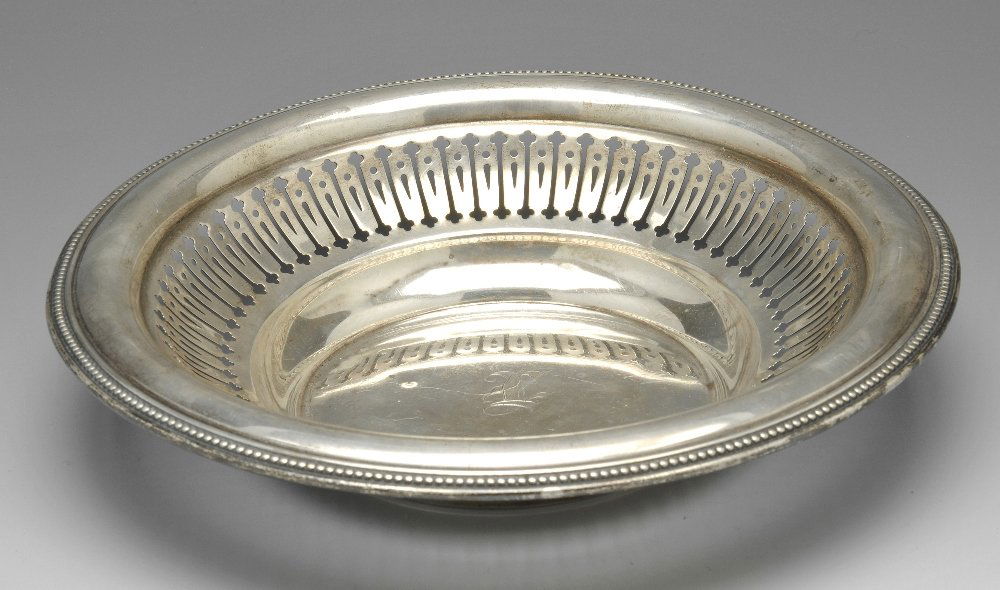 An American pierced dish & a pair of tongs. (2). (1 of 10)