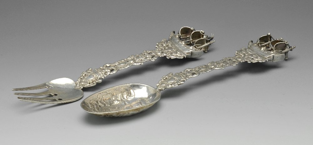 A pair of continental salad servers with ship (1 of 9)