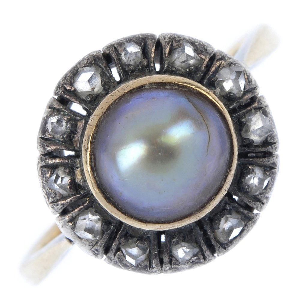 A mid 20th century gold and silver split pearl and (1 of 4)