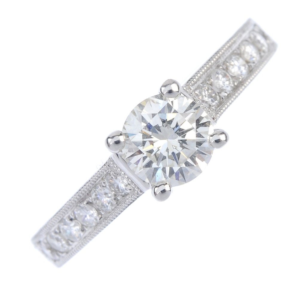 A diamond single-stone ring. (1 of 4)