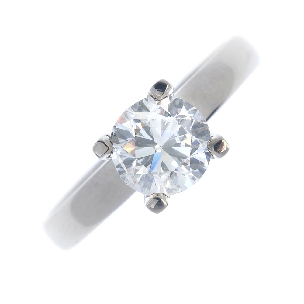 An 18ct gold diamond single-stone ring. (1 of 4)