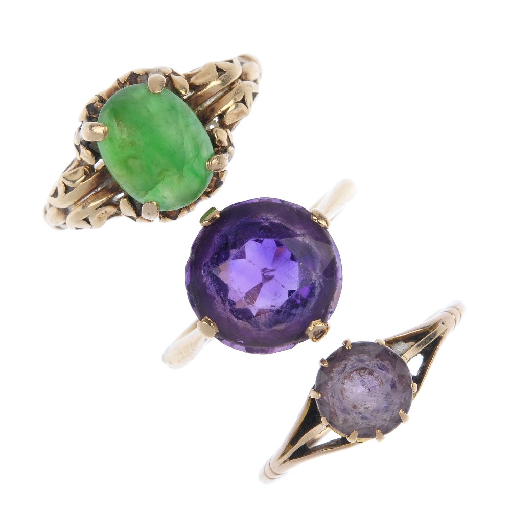 A selection of three gem-set rings. (1 of 4)