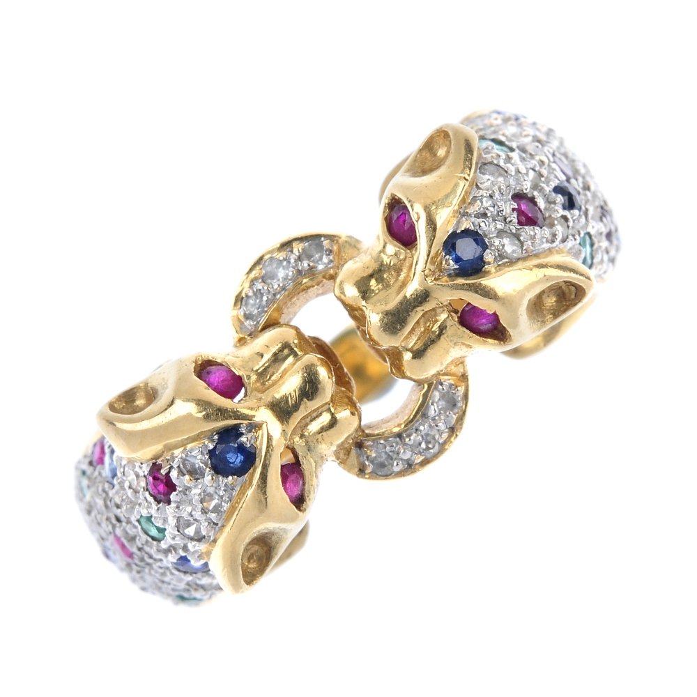 A diamond and gem-set panther ring. (1 of 4)