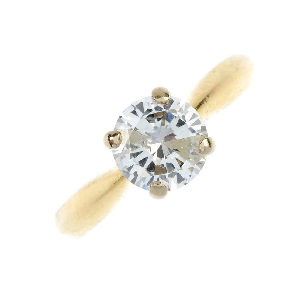 A diamond single-stone ring. (1 of 4)