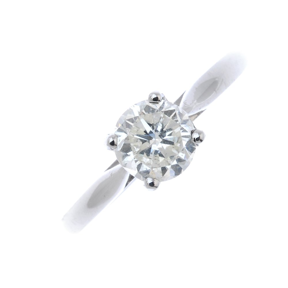 An 18ct gold diamond single-stone ring. (1 of 4)