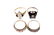 A selection of four gem-set dress rings. - 2