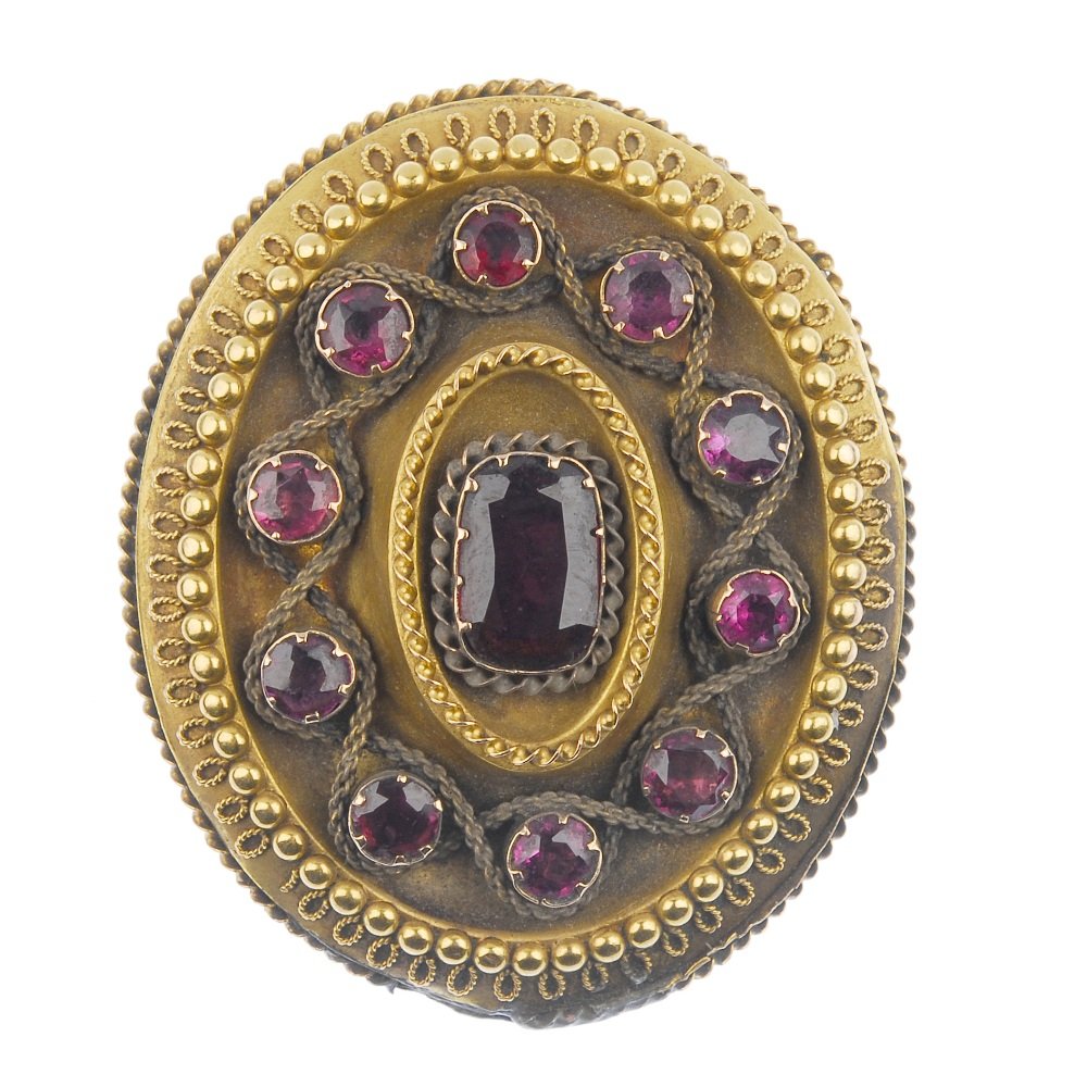 A mid 19th century garnet brooch. (1 of 2)