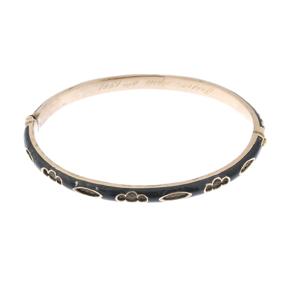 An early 20th century gold hair and enamel hinged (1 of 3)