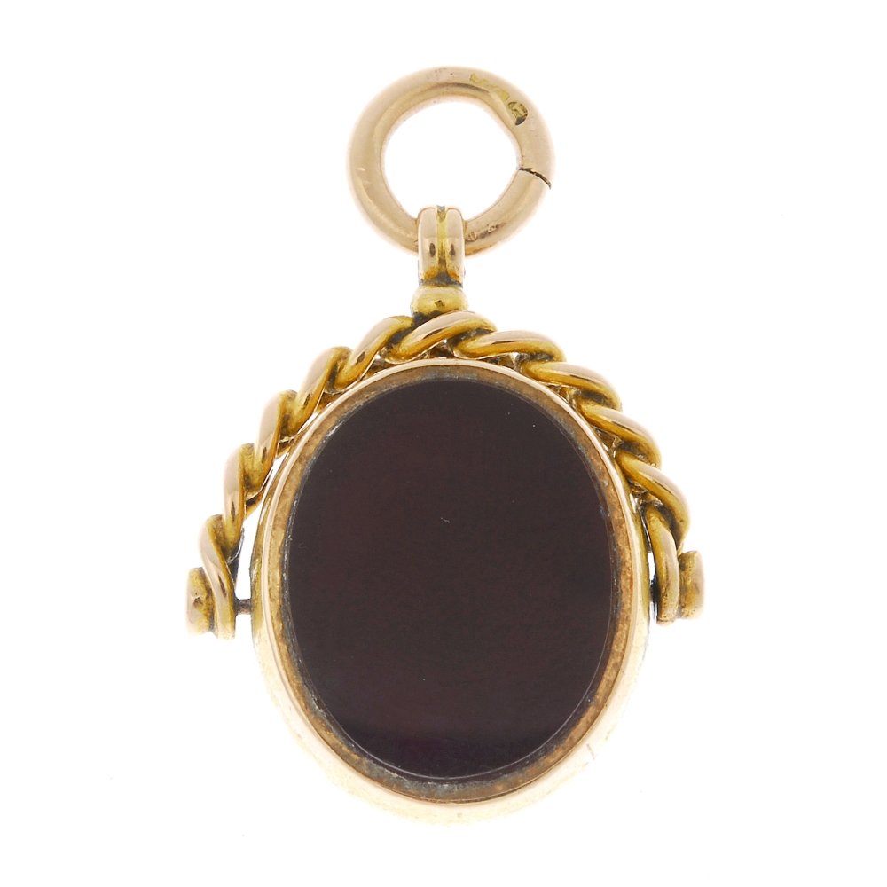 A late Victorian 15ct gold bloodstone and carnelian (1 of 2)