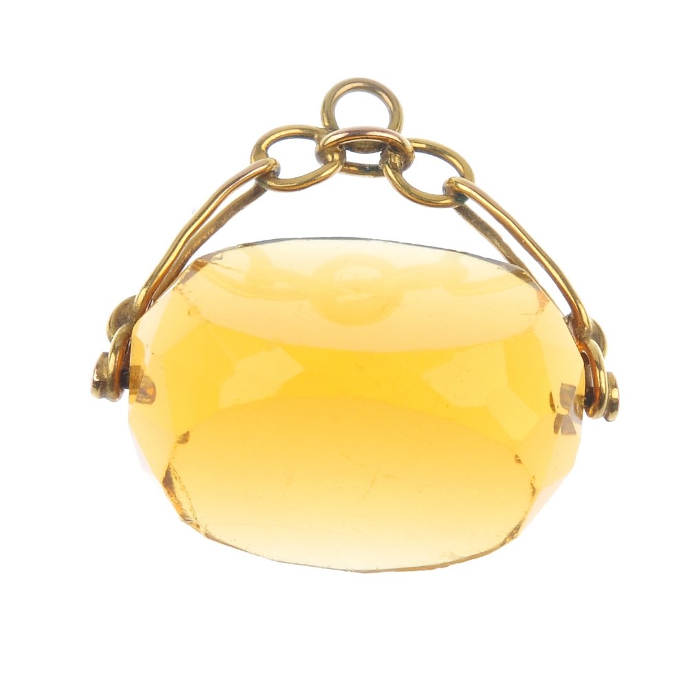 An early 20th century 9ct gold paste swivel fob. (1 of 2)