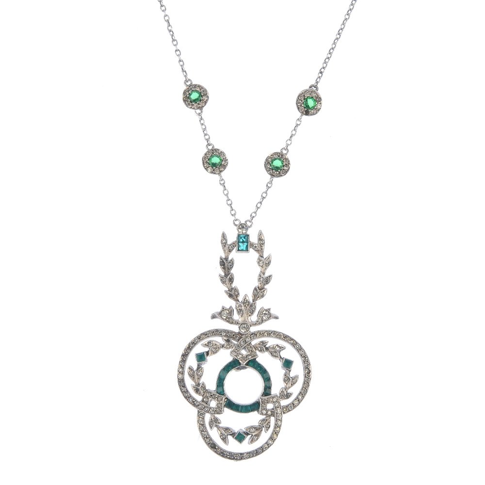 An early 20th century silver paste necklace. (1 of 3)