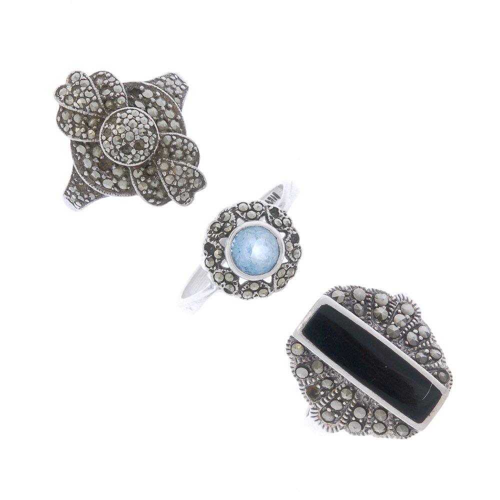 A selection of marcasite rings. (1 of 2)