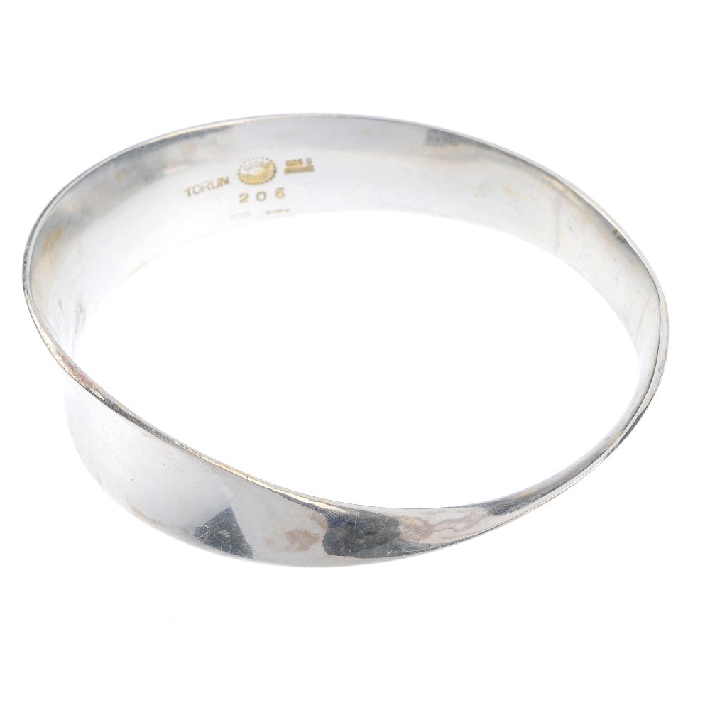 GEORG JENSEN - a silver bangle. (1 of 3)