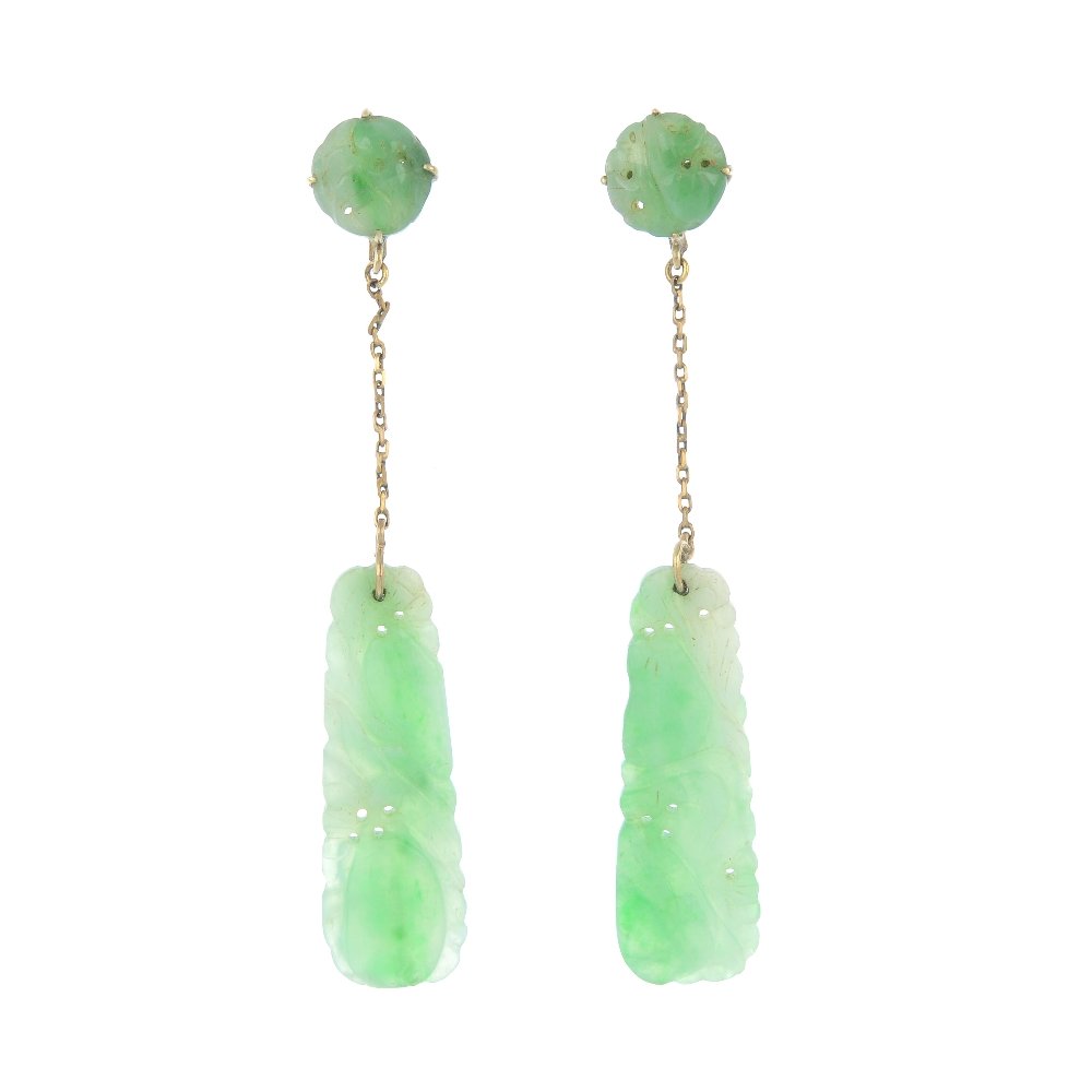 A pair of jade ear pendants. (1 of 2)