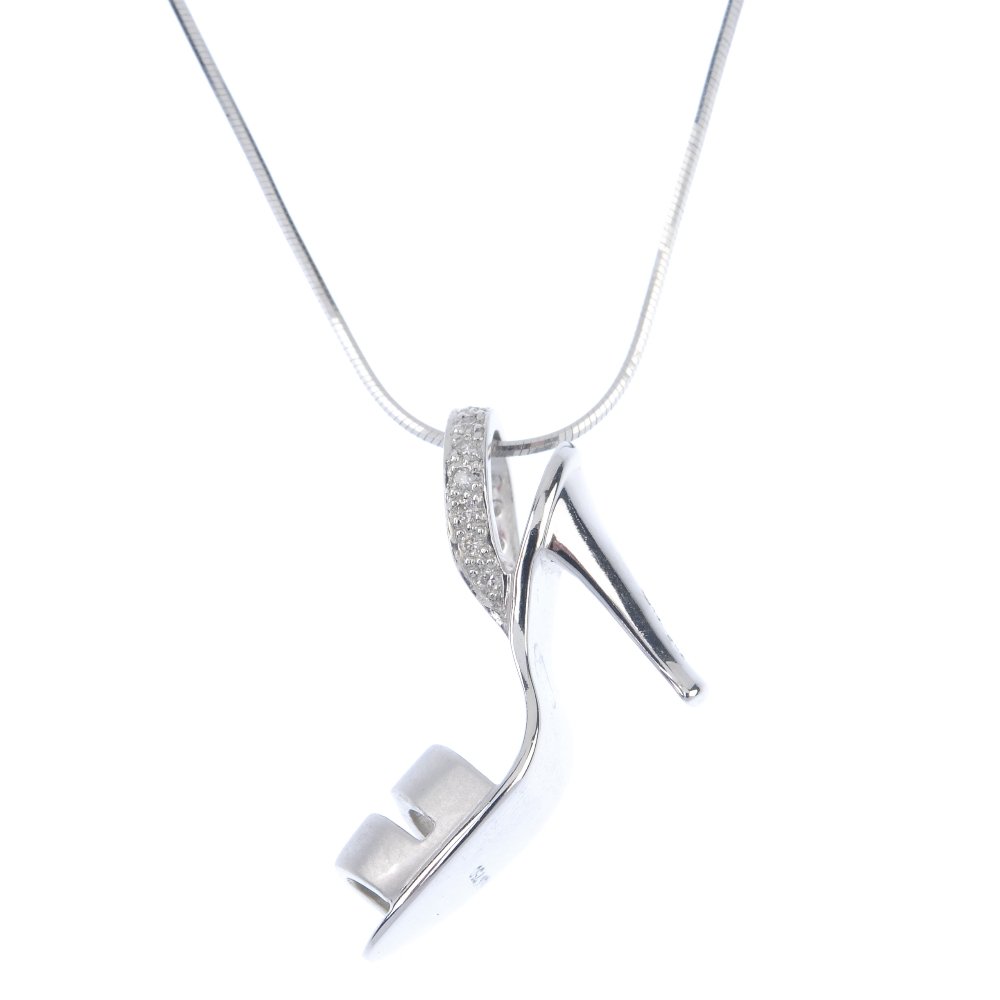 A diamond novelty pendant, with chain. (1 of 2)
