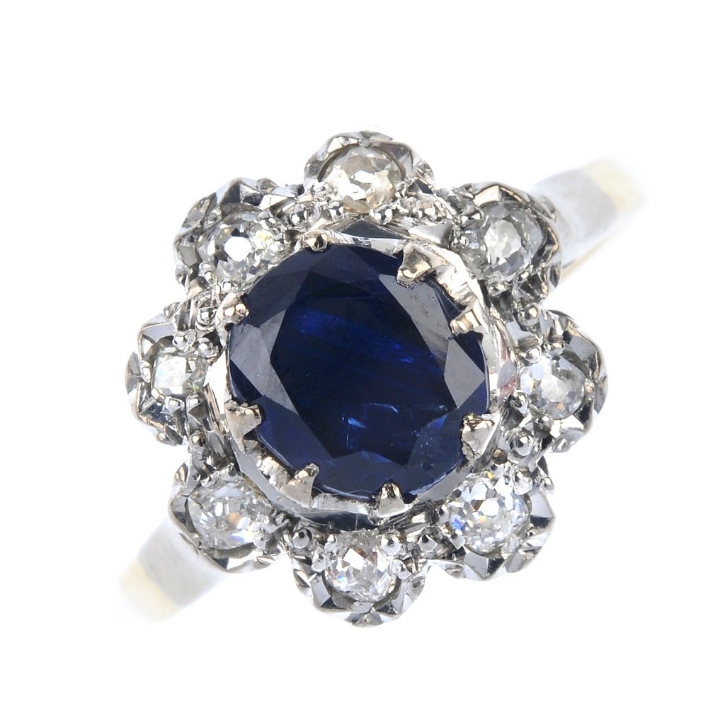 A mid 20th century 18ct gold sapphire and diamond (1 of 4)