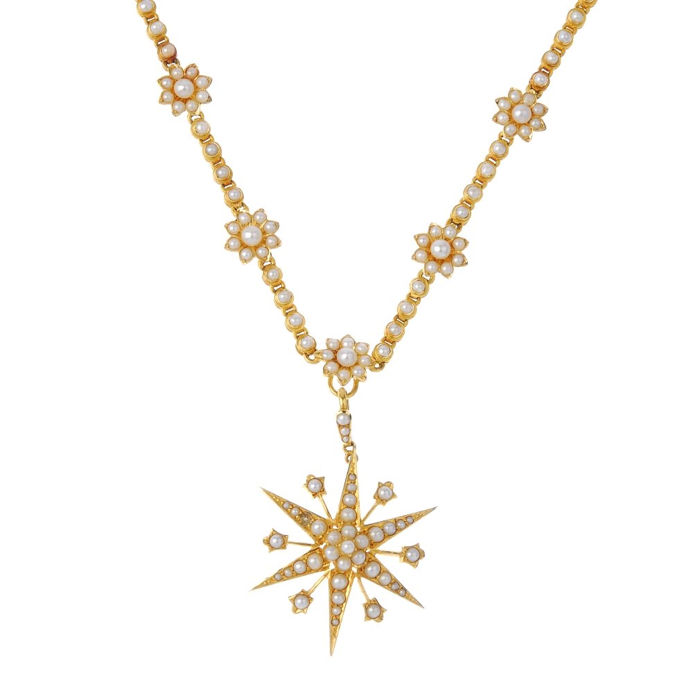 An early 20th century 15ct gold seed and split pearl (1 of 2)