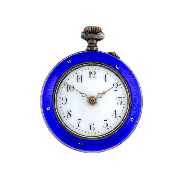 A gold plated continental white metal open face fob (1 of 4)