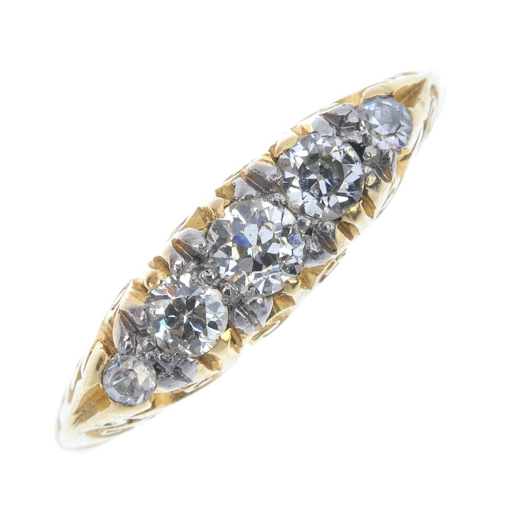 A diamond five-stone ring. (1 of 4)