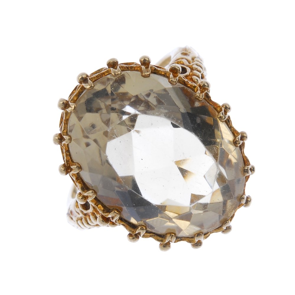 A selection of three 9ct gold gem-set rings. (1 of 4)