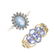 A selection of four diamond and gem-set dress rings.