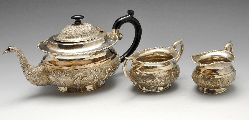 An Indian three piece tea service. (1 of 10)